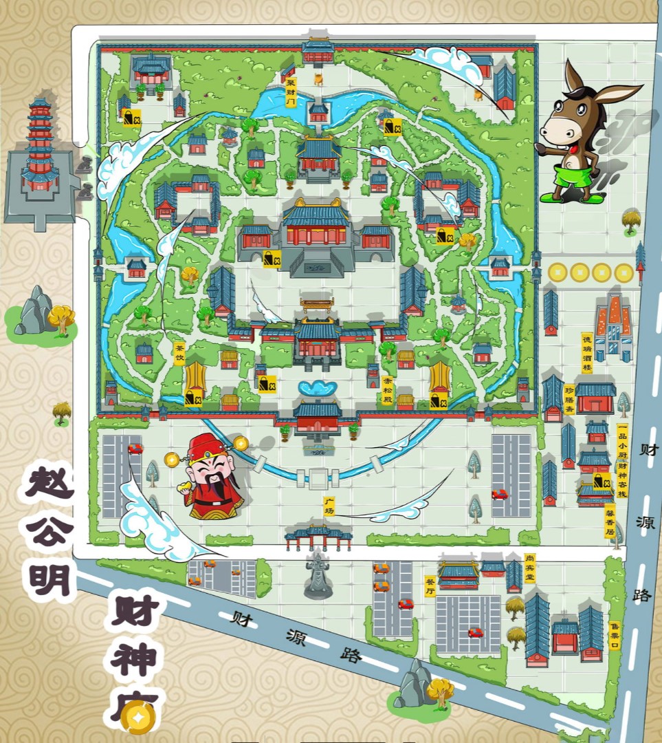 太仓寺庙类手绘地图